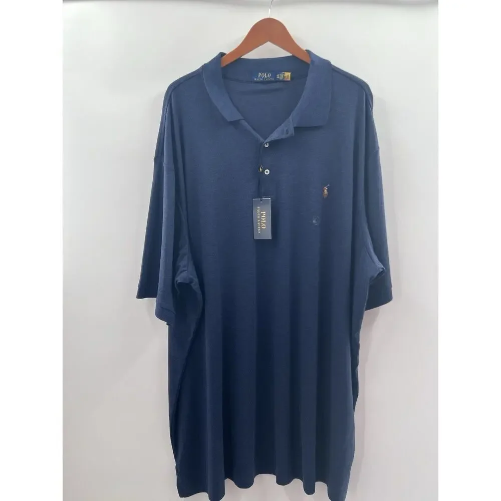 Polo Ralph Lauren Men’s Navy Blue Jersey Knit Polo Size 4XLT NWT